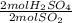 \frac{2molH_2SO_4}{2molSO_2}