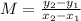 M=\frac{y_2-y_1}{x_2-x_1}