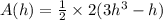 A(h) =\frac{1}{2} \times 2(3h^3 -h)