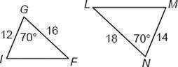 Are the two triangles similar? If so, state the reason and the similarity statement.

Question 12 op