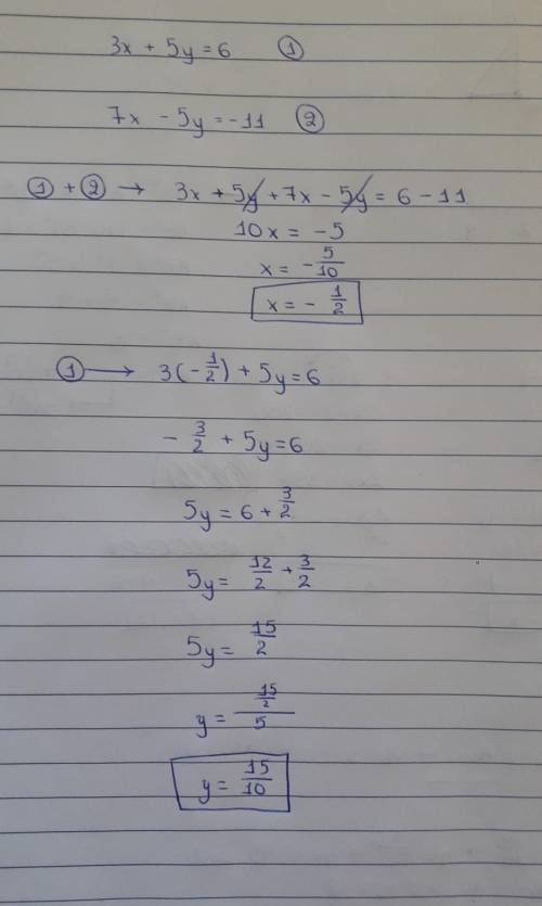 Solve the stimultanious equations
