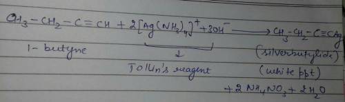 Chemical reaction to distinguish 1 butyne and 2 butyne