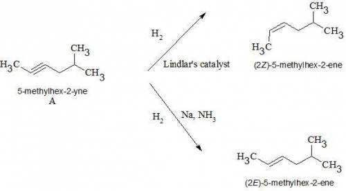 An achiral hydrocarbon a of molecular formula c7h12 reacts with two equivalents of h2 in the presenc