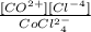 \frac{[CO^2^+][Cl^-^4]}{CoCl^2^-_4}