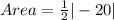 Area = \frac{1}{2}|-20|