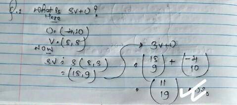 U=(-4,10) and v=(5,3) what is 3v+u?