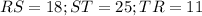 RS = 18; ST = 25; TR = 11