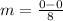 m = \frac{0 - 0}{8}