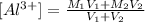 [Al^{3+}] = \frac{M_{1}V_{1} + M_{2}V_{2}}{V_{1} + V_{2}}