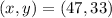 (x,y) = (47,33)