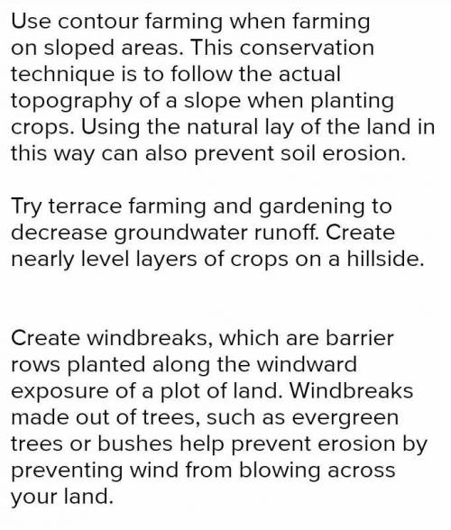 Give solutions to prevent landslide and soil erosion using the concept of how nature mitigate soil e