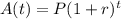 A(t)=P(1+r)^t