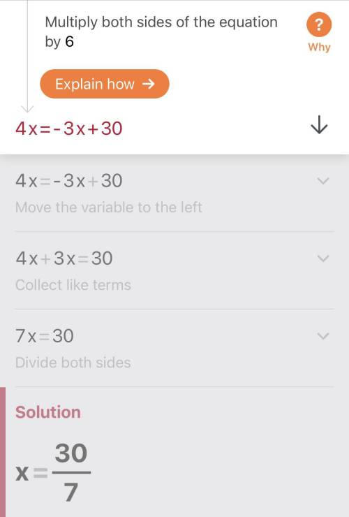 Solve the equation 2/3x=-1/2x+5 what is the first step to isolate the variable term on one side of t