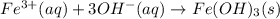 Fe^{3+}(aq)+3OH^{-}(aq)\rightarrow Fe(OH)_3(s)