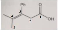 What is the IUPAC name of the following compound?

Select one:
a. 4-methyl-3-phenyl-3-pentenoic acid