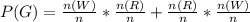 P(G) = \frac{n(W)}{n} * \frac{n(R)}{n} + \frac{n(R)}{n} * \frac{n(W)}{n}