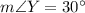 m\angle Y=30^{\circ}