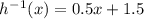 h^-^1(x)=0.5x+1.5
