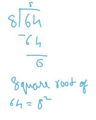 Square root of 64 by division method
