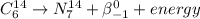 C_{6}^{14}\rightarrow N_{7}^{14}+\beta _{-1}^{0}+ energy