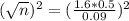 (\sqrt{n})^2 = (\frac{1.6*0.5}{0.09})^2