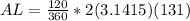AL=\frac{120}{360}*2(3.1415)(131)