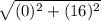 \sqrt{(0)^2+(16)^2}