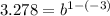 3.278=b^{1-(-3)}