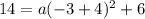 14=a(-3+4)^{2} +6