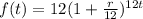 f(t)=12(1+\frac{r}{12})^{12t}