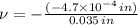 \nu = - \frac{(-4.7\times 10^{-4}\,in)}{0.035\,in}