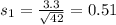 s_1 = \frac{3.3}{\sqrt{42}} = 0.51