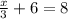 \frac {x}{3} + 6 = 8