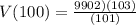 V(100) = \frac{9902)(103)}{(101)}