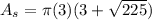 A_s=\pi(3)(3}+\sqrt{225})