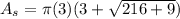 A_s=\pi(3)(3}+\sqrt{216+9})