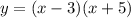 y = (x-3)(x+5)