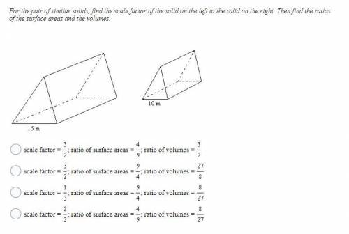 BRAINLIEST 9. For the pair of similar solids, find the scale factor of the solid o