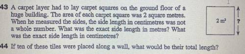 Please help with the area (answer and working out in surd form) photo attached
