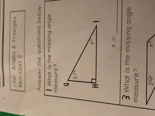 What is the missing angle measure? (please and thank you)