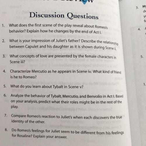 Answer the following questions please: (This is about Romeo and Juliet)