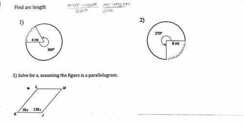 Find arc length and and solve for x. POLYGONS AND CIRCLES