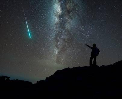 During an evening hike, you see a shooting star just like the one pictured here.In which layer of th