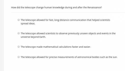 How did the telescope change human knowledge during and after the Renaissance?