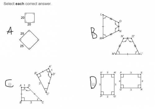 Which polygons are congruent? Select each correct answer.