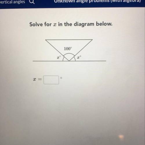 Solve for x in the diagram below!  I need some help