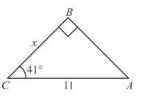 In the following figure, the value of x is____ Note: Round your answer to the nearest tenth