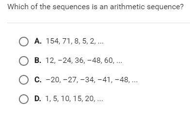 Which sequence is arithmetic???