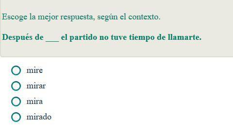 Please help me with this Spanish question!