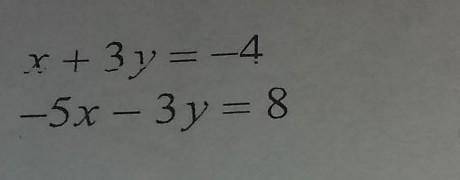 Solve each equation by substitution or elimination